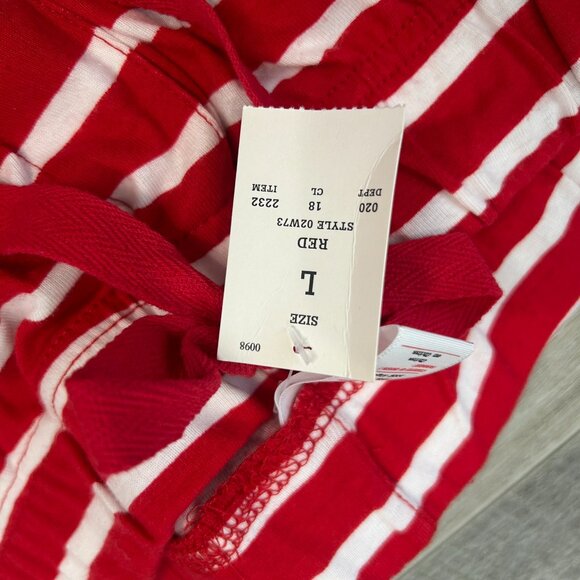 Target Men's NWT Red White Stripe Pajama Set Size Large Cotton R23 - Picture 3 of 7